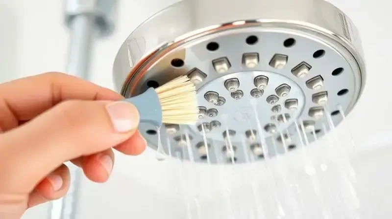 Pessoa realizando a limpeza e manutenção periódica dos espalhadores de um chuveiro para garantir sua durabilidade.
