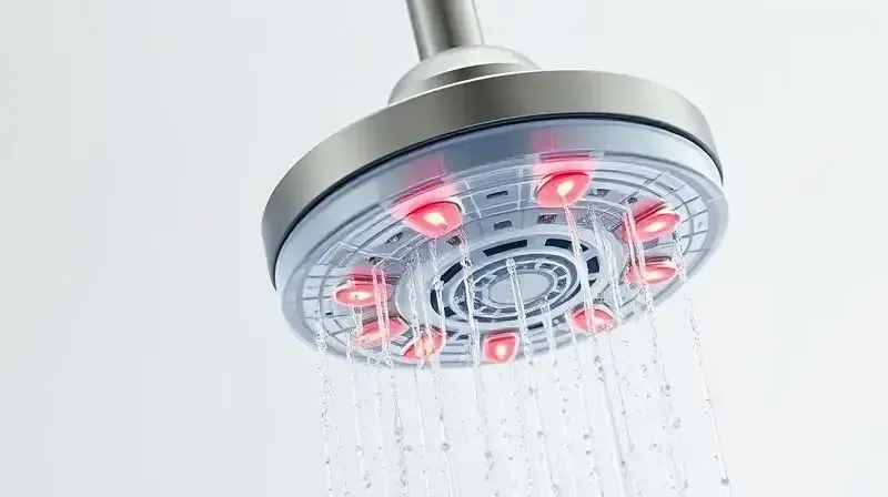 Visualização de um chuveiro com baixa pressão de água, onde a resistência não fica totalmente coberta pela água, causando superaquecimento e queima.