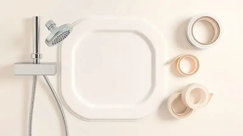 Kit completo para instalação de ducha higiênica e ferramentas organizadas, ilustrando o guia de como instalar o produto passo a passo.