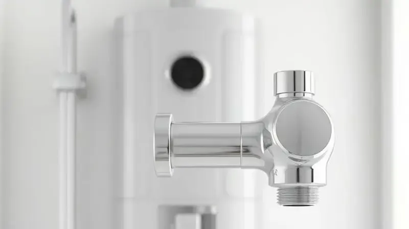 Ilustração da conexão entre o chuveiro e o aquecedor a gás, mostrando a importância da compatibilidade entre os sistemas de aquecimento.
