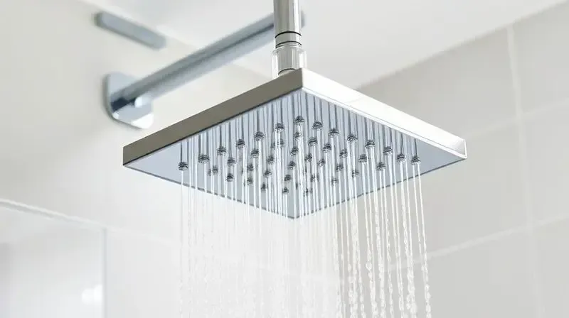Análise do design da ducha Lorenzetti Futura instalada em um banheiro moderno, com destaque para o fluxo de água e acabamento.
