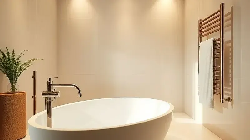 Ambiente inspirador de design de interiores com detalhes de metais Perflex em um banheiro, criando um espaço sofisticado e acolhedor.