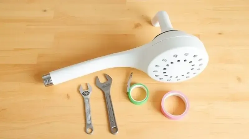 Ferramentas para instalação de chuveiro ao lado de um aparelho novo, simbolizando a facilidade de instalação e uso do produto.